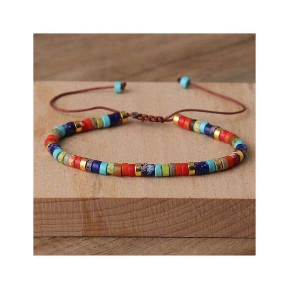 7 Chakra Color Bracelet, Meditation Bracelet, Bohemian Bracelet, Yoga Bracelet - Picture 5 of 6